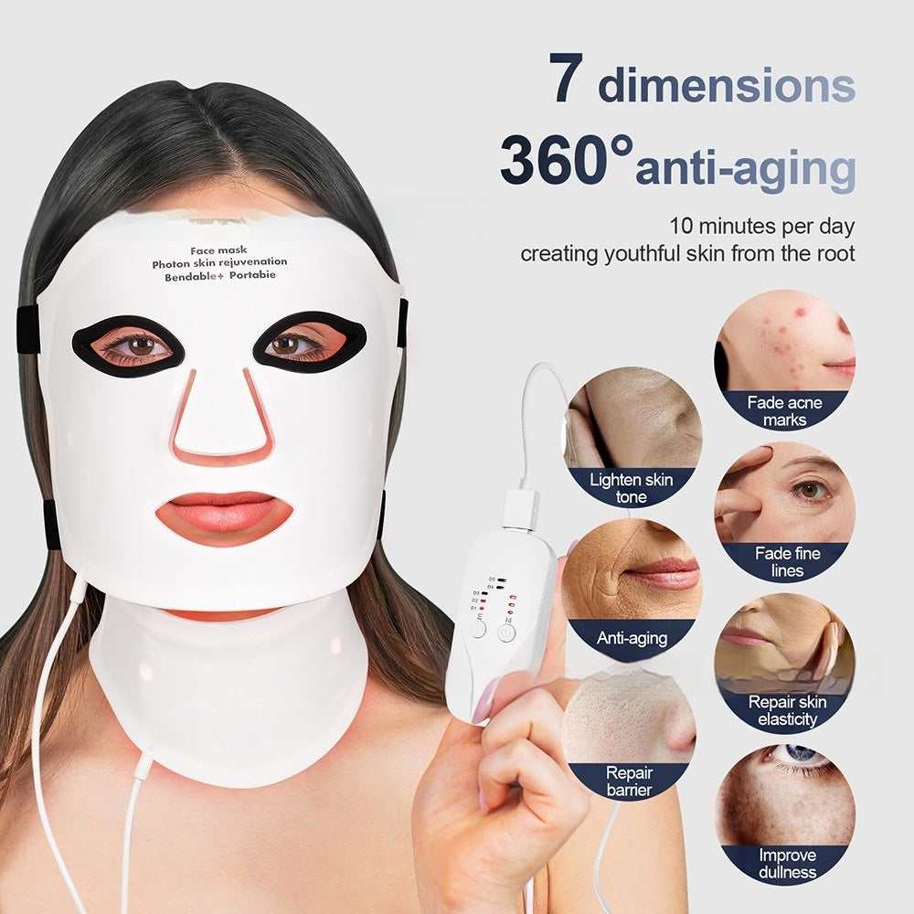 Silicone Facial Mask Rechargeable LED Photon Rejuvenation